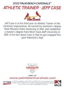 2022 Choice Palm Beach Cardinals #26 Jeff Case Back