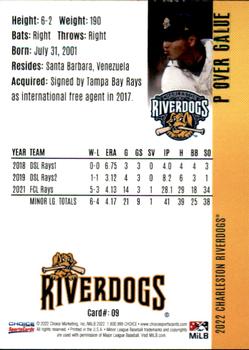 2022 Choice Charleston RiverDogs #09 Over Galue Back