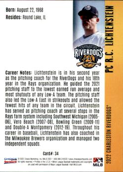 2022 Choice Charleston RiverDogs #34 R.C. Lichtenstein Back