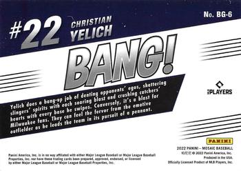 2022 Panini Mosaic - Bang! #BG-6 Christian Yelich Back