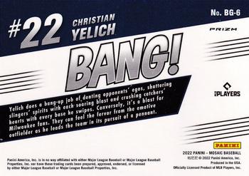 2022 Panini Mosaic - Bang! Green Mosaic #BG-6 Christian Yelich Back