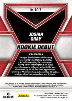 2022 Panini Mosaic - Rookie Debut #RD-7 Josiah Gray Back