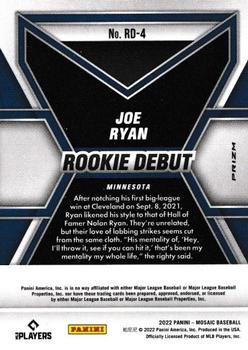 2022 Panini Mosaic - Rookie Debut Green Mosaic #RD-4 Joe Ryan Back