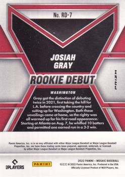 2022 Panini Mosaic - Rookie Debut Green Mosaic #RD-7 Josiah Gray Back