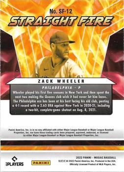 2022 Panini Mosaic - Straight Fire #SF-12 Zack Wheeler Back