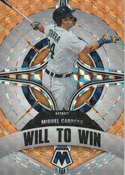 2022 Panini Mosaic - Will to Win Reactive Yellow Mosaic #WW-8 Miguel Cabrera Front