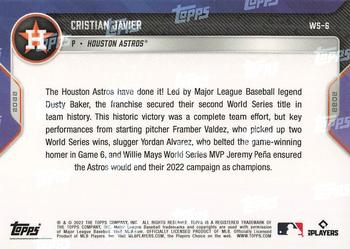 2022 Topps Now World Series Champions Houston Astros #WS-6 Cristian Javier Back