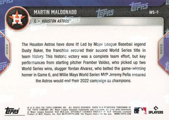 2022 Topps Now World Series Champions Houston Astros #WS-7 Martin Maldonado Back