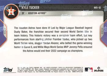 2022 Topps Now World Series Champions Houston Astros #WS-12 Kyle Tucker Back