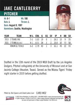 2022 Choice Great Lakes Loons #02 Jake Cantleberry Back