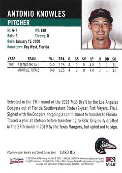 2022 Choice Great Lakes Loons #13 Antonio Knowles Back