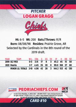 2022 Choice Peoria Chiefs #10 Logan Gragg Back