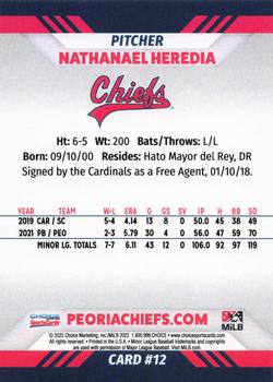 2022 Choice Peoria Chiefs #12 Nathanael Heredia Back