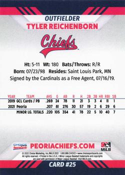 2022 Choice Peoria Chiefs #25 Tyler Reichenborn Back