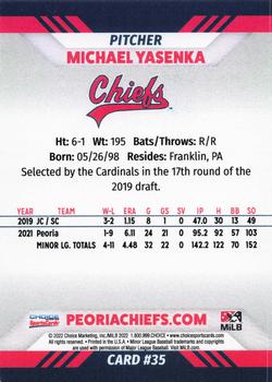 2022 Choice Peoria Chiefs #35 Michael YaSenka Back