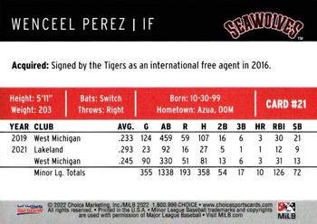2022 Choice Erie Seawolves #21 Wenceel Perez Back
