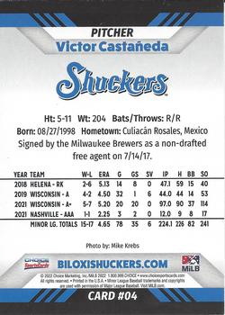 2022 Choice Biloxi Shuckers #04 Victor Castaneda Back