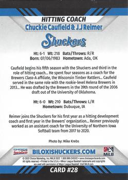2022 Choice Biloxi Shuckers #28 Chuckie Caufield / JJ Reimer Back
