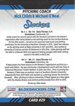 2022 Choice Biloxi Shuckers #29 Nick Childs / Michael O’Neal Back