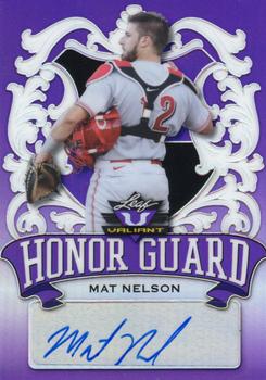 2021 Leaf Valiant - Honor Guard Autographs Purple #HG-MN1 Mat Nelson Front