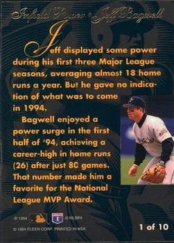 1994 Flair - Infield Power #1 Jeff Bagwell Back
