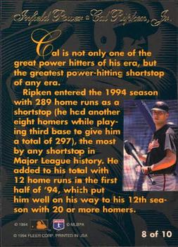 1994 Flair - Infield Power #8 Cal Ripken Jr. Back
