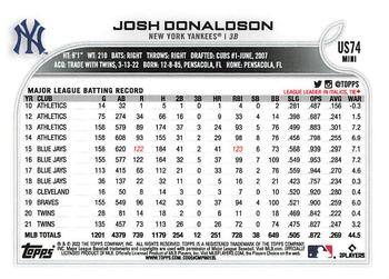 2022 Topps Mini #US74 Josh Donaldson Back