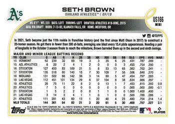 2022 Topps Mini #US166 Seth Brown Back