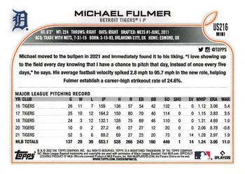 2022 Topps Mini #US216 Michael Fulmer Back
