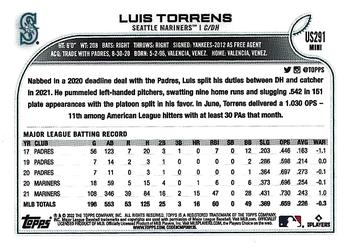 2022 Topps Mini #US291 Luis Torrens Back
