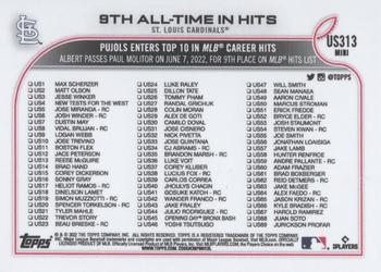2022 Topps Mini #US313 9th All-Time In Hits - Albert Pujols Back