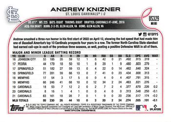 2022 Topps Mini #US329 Andrew Knizner Back