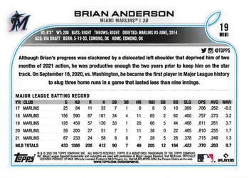 2022 Topps Mini #19 Brian Anderson Back