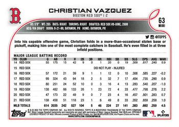 2022 Topps Mini #63 Christian Vazquez Back