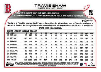 2022 Topps Mini #88 Travis Shaw Back