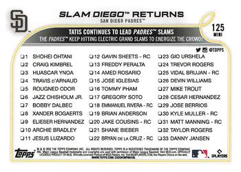 2022 Topps Mini #125 Slam Diego Returns Back