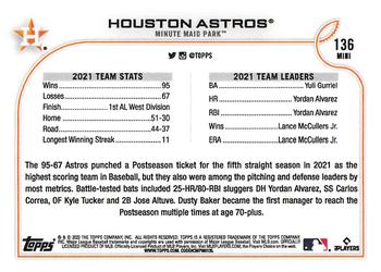 2022 Topps Mini #136 Houston Astros Back
