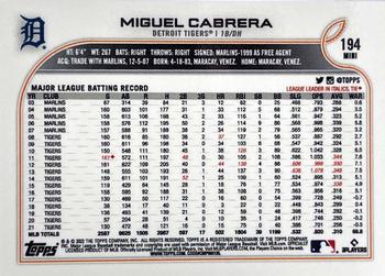 2022 Topps Mini #194 Miguel Cabrera Back