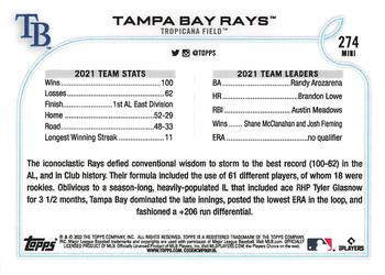 2022 Topps Mini #274 Tampa Bay Rays Back