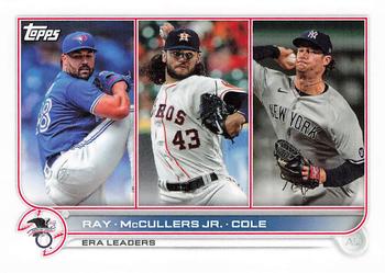 2022 Topps Mini #283 AL ERA Leaders (Robbie Ray / Lance McCullers Jr. / Gerrit Cole) Front