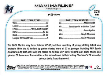 2022 Topps Mini #326 Miami Marlins Back