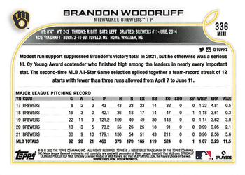 2022 Topps Mini #336 Brandon Woodruff Back
