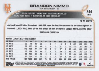 2022 Topps Mini #344 Brandon Nimmo Back