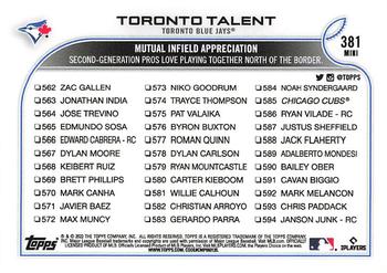 2022 Topps Mini #381 Toronto Talent Back