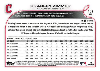 2022 Topps Mini #407 Bradley Zimmer Back
