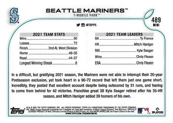 2022 Topps Mini #489 Seattle Mariners Back