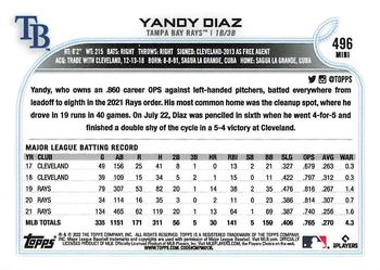 2022 Topps Mini #496 Yandy Diaz Back