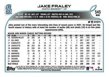 2022 Topps Mini #545 Jake Fraley Back