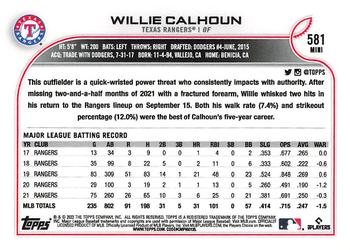 2022 Topps Mini #581 Willie Calhoun Back