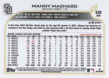 2022 Topps Mini #600 Manny Machado Back